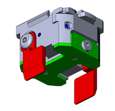 Configurable gripper nozzle with standardised claws and backing plates